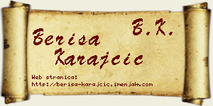 Beriša Karajčić vizit kartica